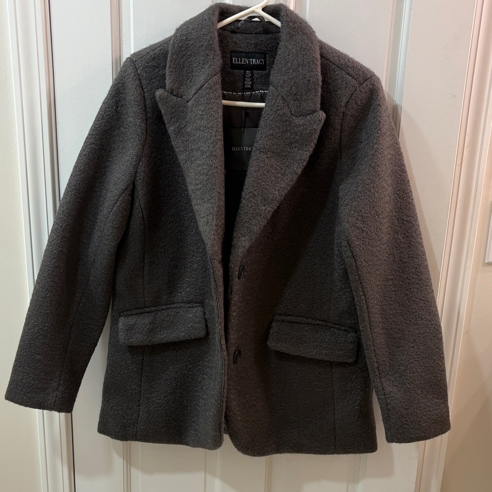 NWT Ellen Tracy Charcoal Coat